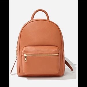 NWT F21 Forever 21 Faux Leather Backpack Tan